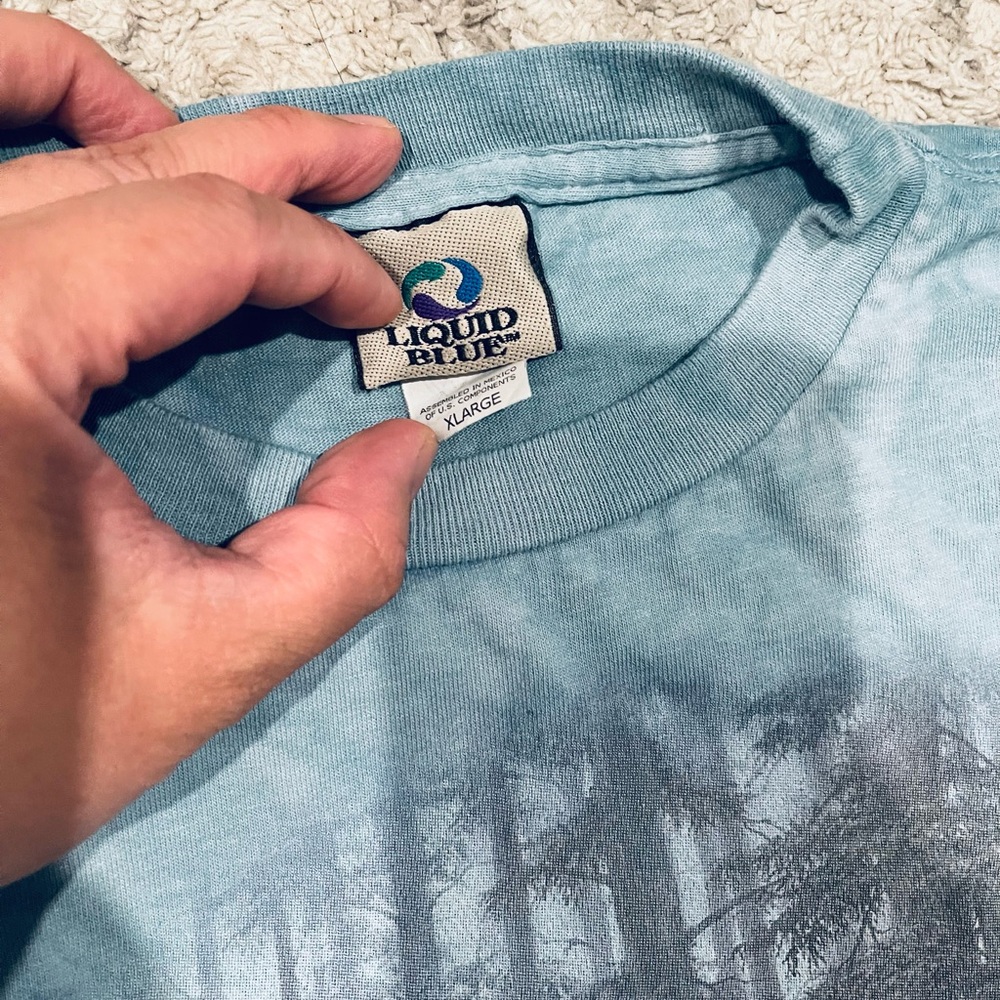 Y2k 2002 liquid blue shirt - Picture 3 of 10